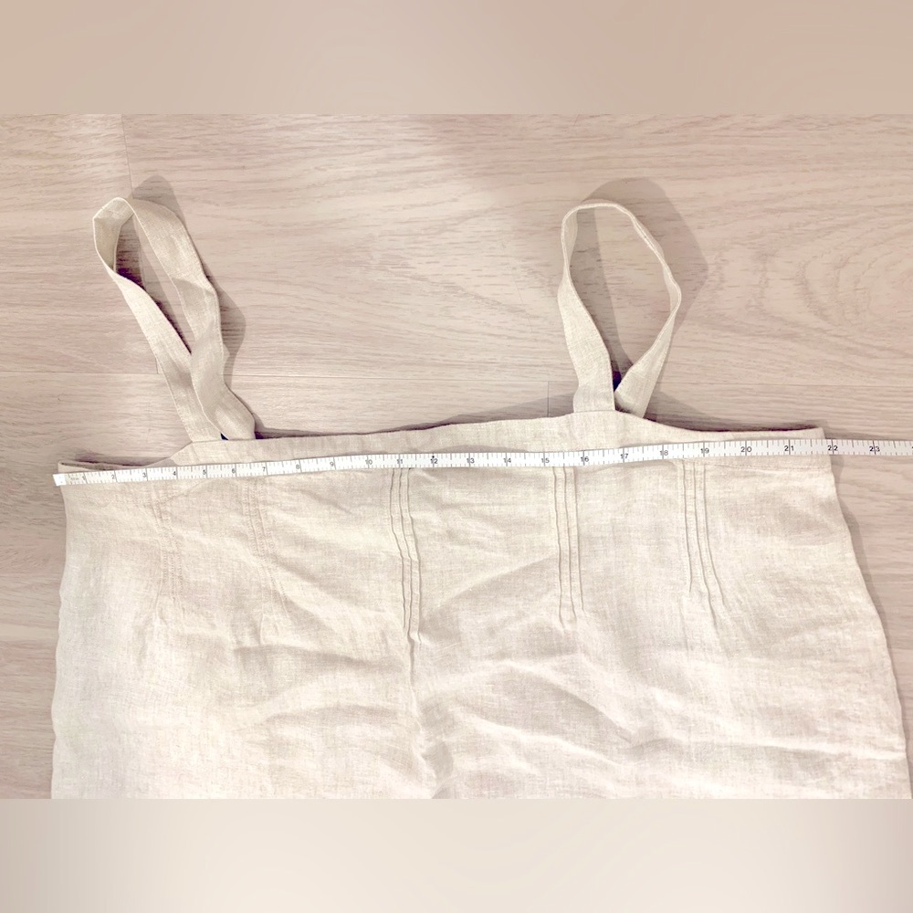 MOVING SALE | NWT Women’s J Crew Bow-back oatmeal-colored linen top, size XXL - Picture 4 of 4